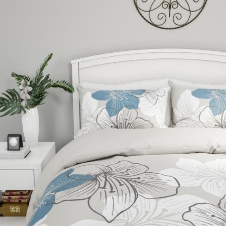 HASTINGS HOME Hastings Home 3-Piece Floral Comforter Set - F-Q 401741YPI